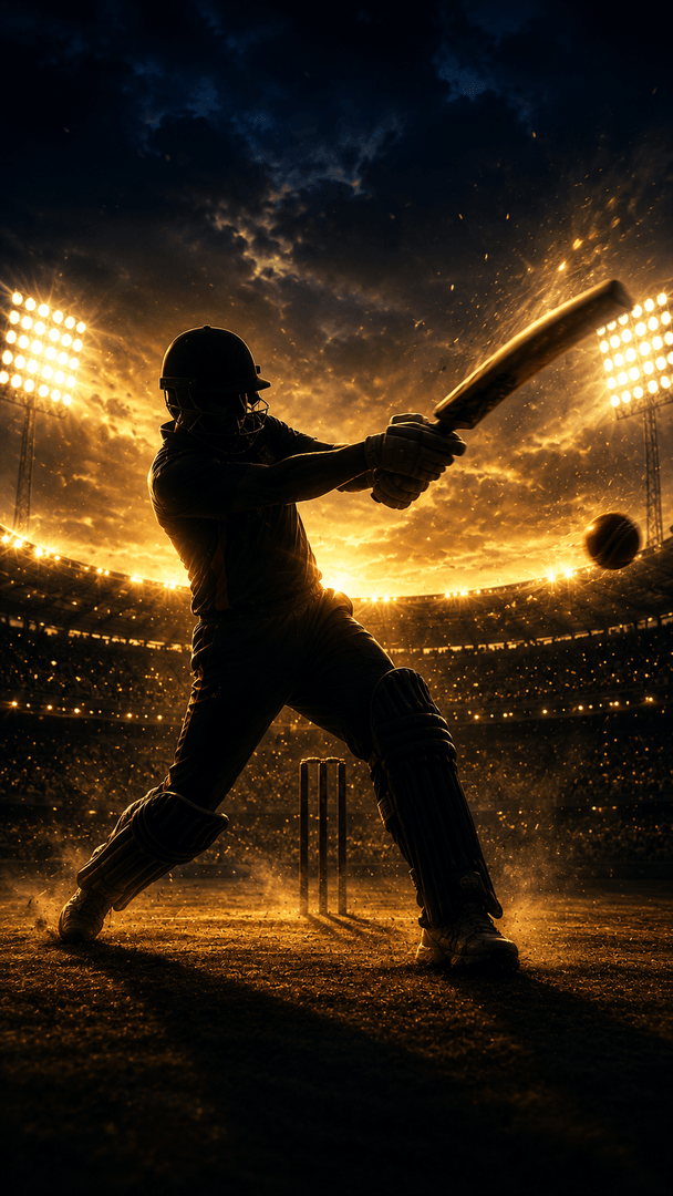Cricket Rivals gameplay screen showing a batsman playing a shot